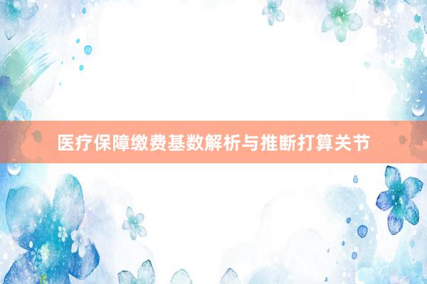 医疗保障缴费基数解析与推断打算关节